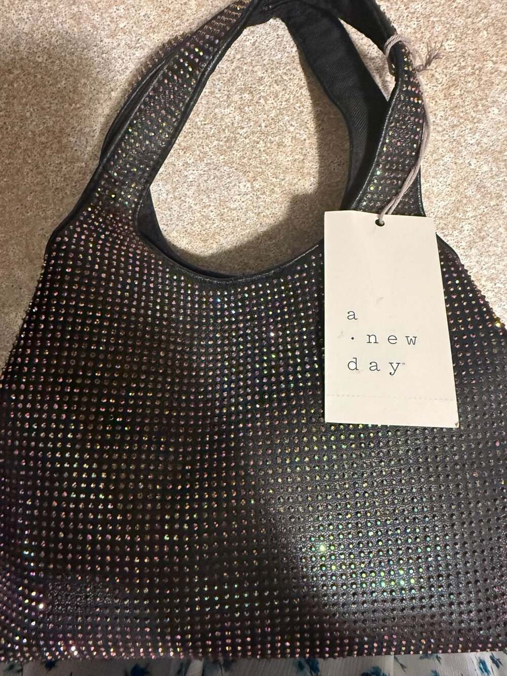 A New Day Rainbow Rhinestone Handbag Black